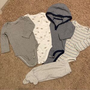 Carter's Baby Boy Winter Bodysuits Soft One Pieces Long Sleeve 9 months Bundle